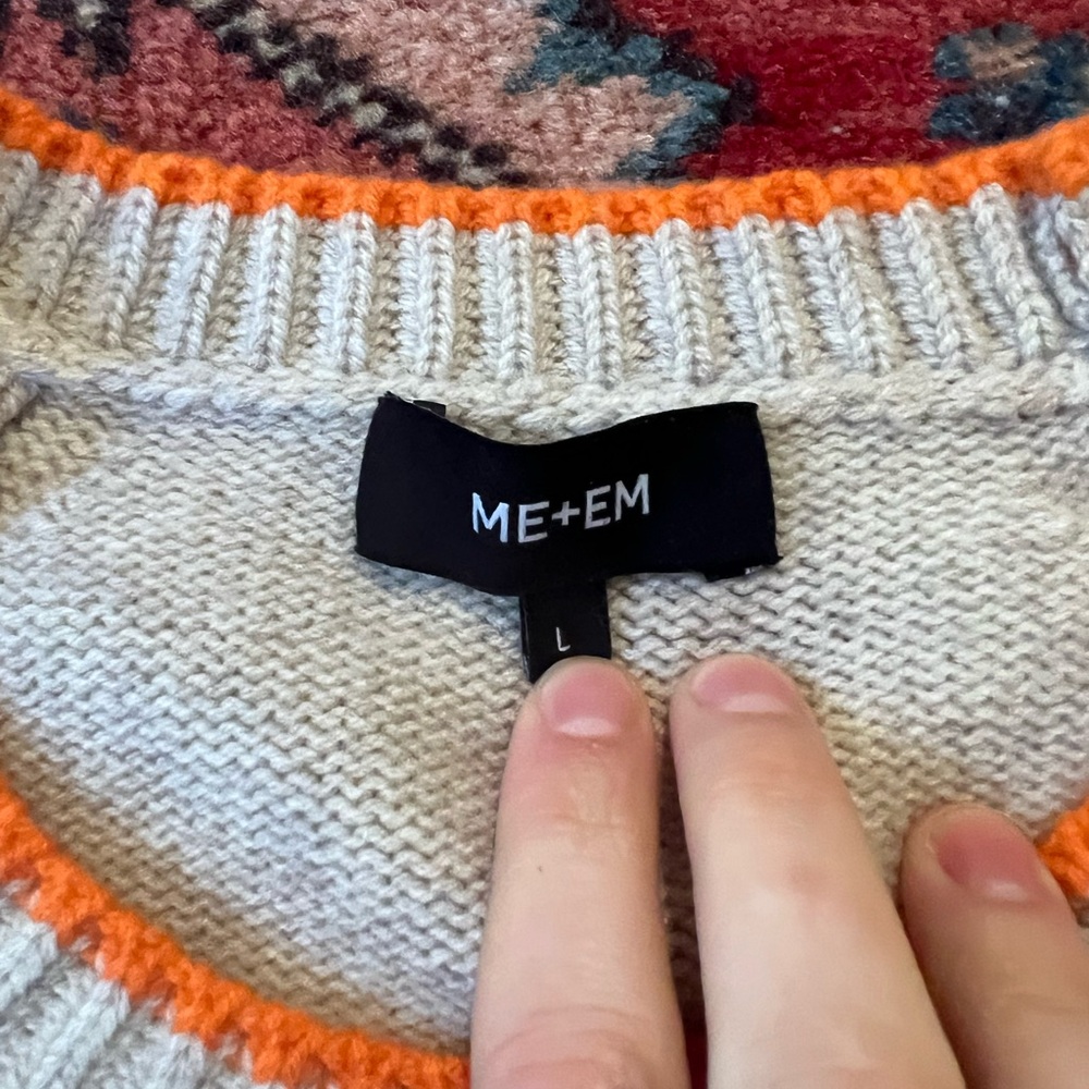 ME+EM Wool and Cashmere Multicolor Striped Sweater— Womens Large - Picture 7 of 11